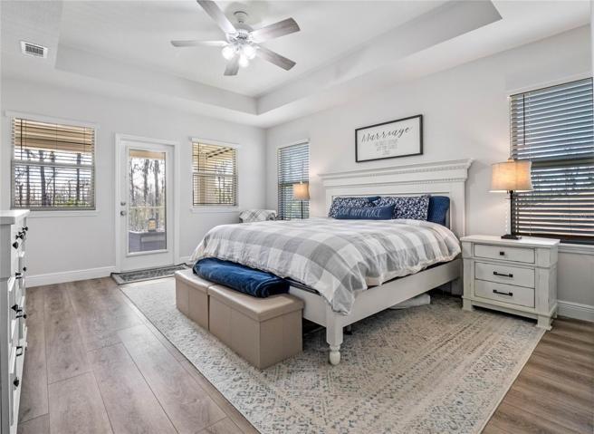 Elegant Owner's Suite with Tray Ceiling and Upgraded Ceiling Fan