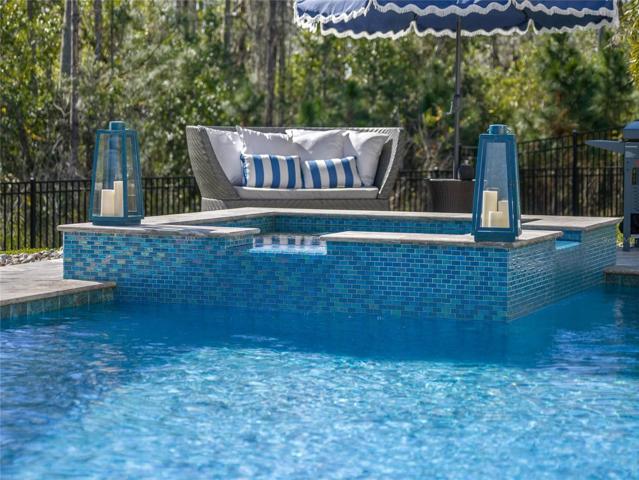 6 Person Spa with DOUBLE WATERFALL and UPGRADED GLASS MOSAIC ACCENT TILE