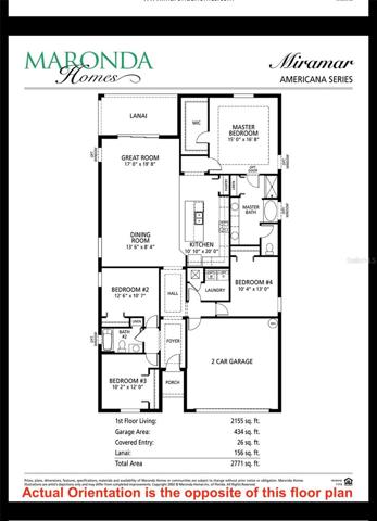 Floor plan with opposite orientation