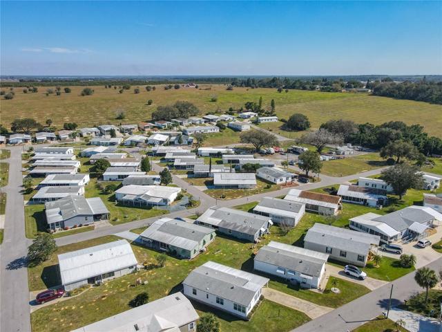 Aerial of the home and street