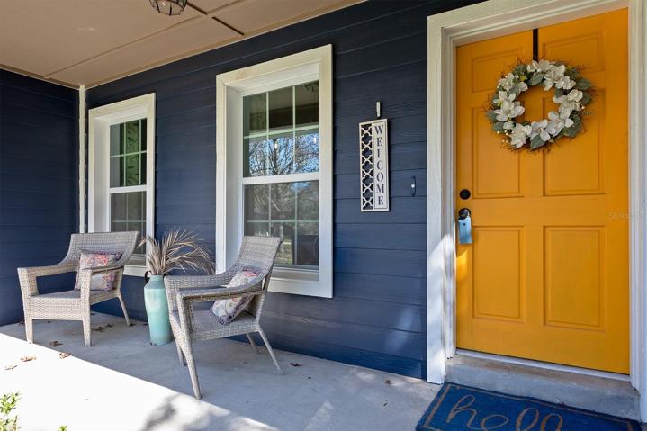 Front Door with Covered Porch