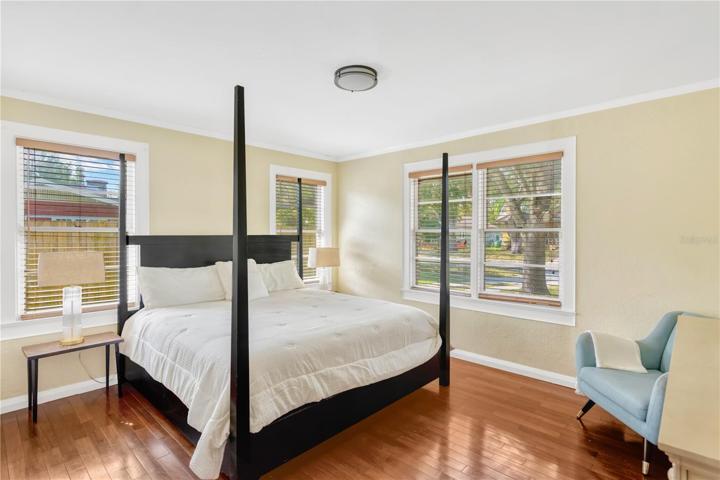 Primary Bedroom is light & bright