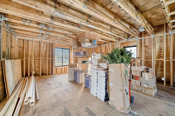 Loft in garage; ready for an apartment or manacle