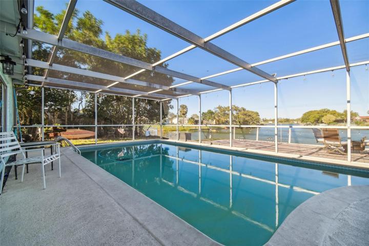 Large screened pool