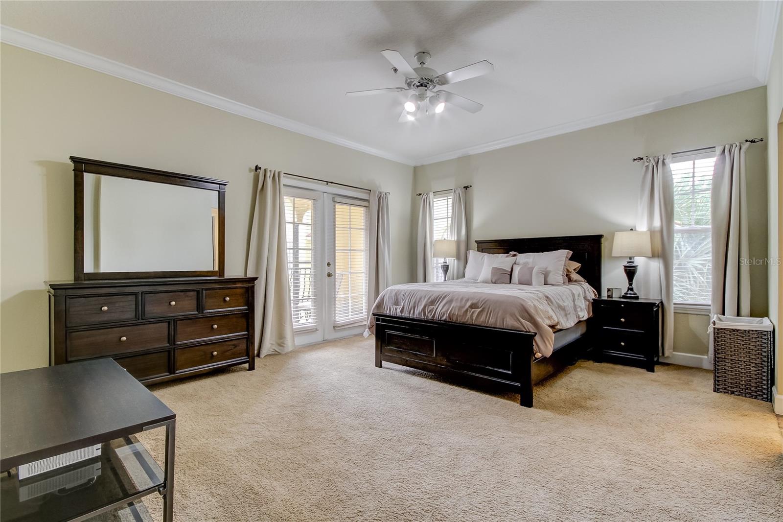 Primary bedroom with balcony 3rd floor