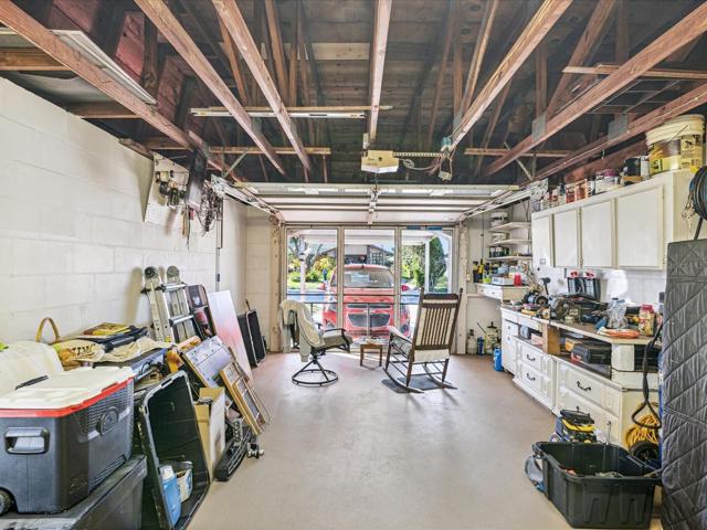Garage with work bench