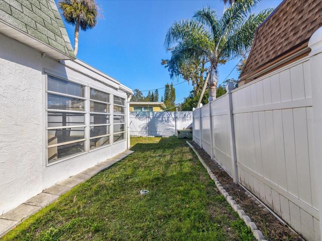 Vinyl Fenced  yard