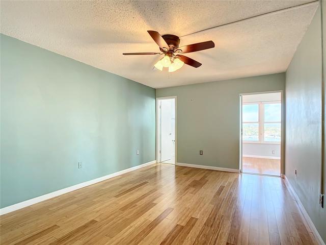 Master Bedroom, pocket door to the living room closes but will have to adjusted