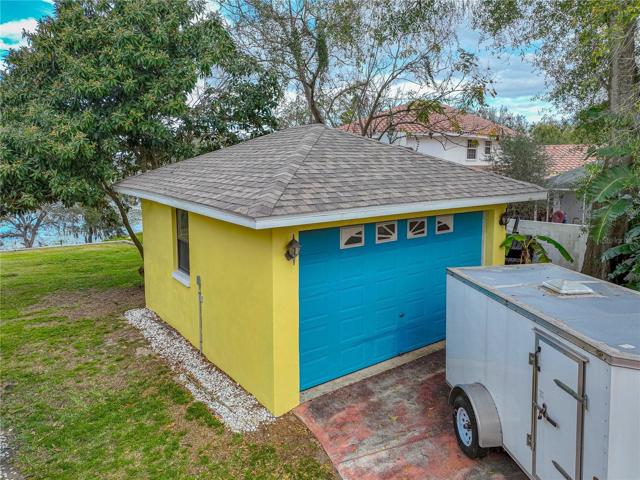 This is the detached 21 x 17 garage recently rewired with 220 amp service.