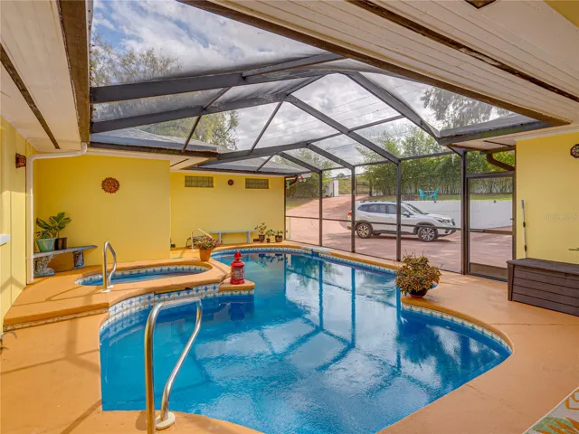 Newly refinished pool and spa.