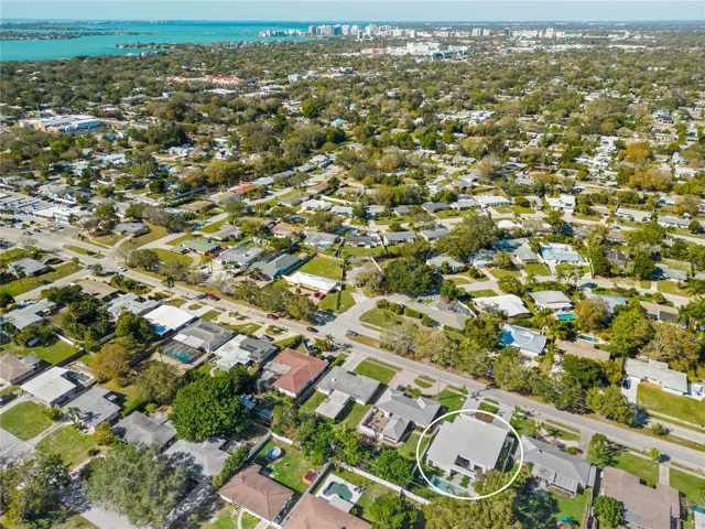 Downtown Sarasota and the bayfront located at the top of this picture is just 3 miles away, an easy bike ride!