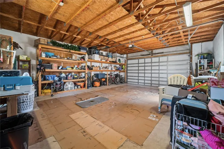 2 car garage with attic pull down for more storage.