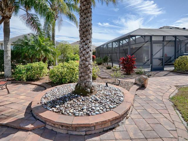 STACKED STONE CURBING AROUND THE HOME AND PAVERED WALKWAYS IN THE REAR. LARGE BIRDCAGE!