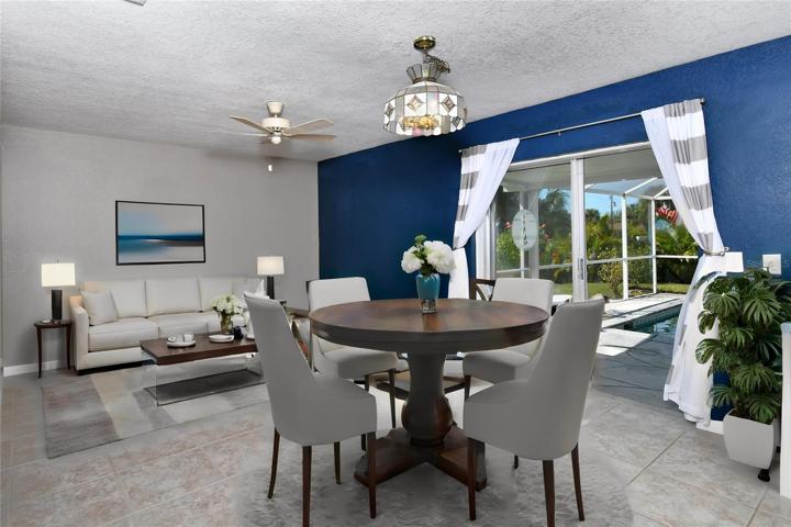 Virtual view of dining and Den