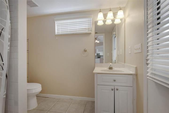 Pool Bath with Shower. Accessible from Pool and Family Room.