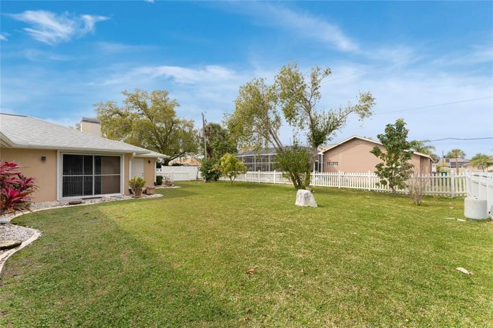 Fenced in backyard