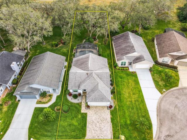 Aerial view with approximate outline of the property.