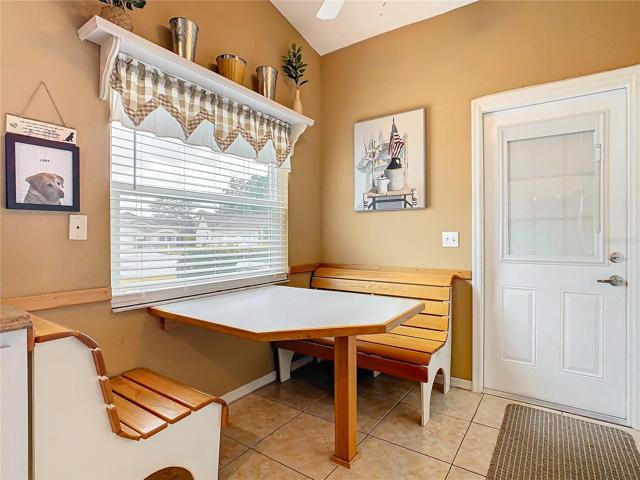 Built in dinette set.