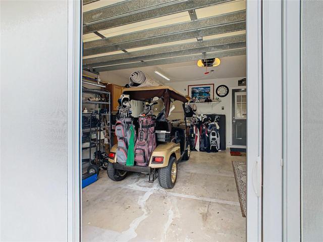 Walk door is open.  The skeeter-beater is made with material that allows you to see out, but those outside can not see in.