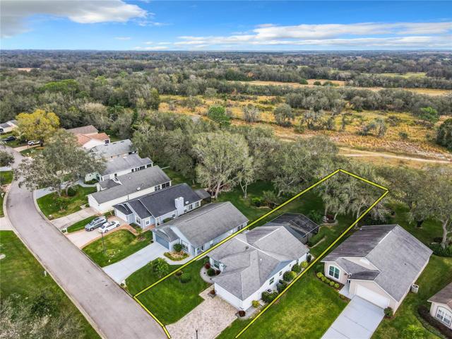 Aerial view with approximate outline of the property.