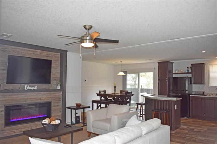Front door view- living, dining & kitchen