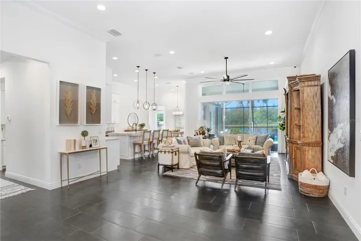 Family Room w/door to Master Bedroom