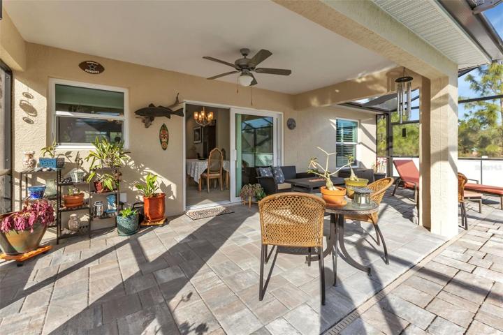 Gorgeous lanai with pavers and plenty of room to entertain.