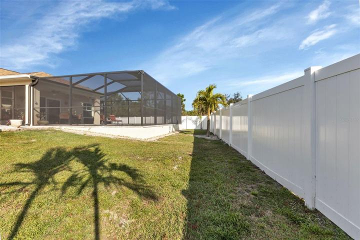 Backyard is fenced in for privacy.