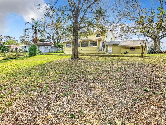 Back view of two story home.