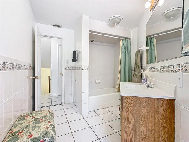 Guest bath is upstairs and has tub/shower combo