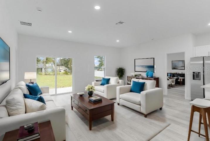 Virtually staged photo of the living room