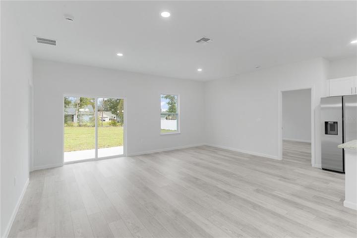 Looking from dining area into the living room