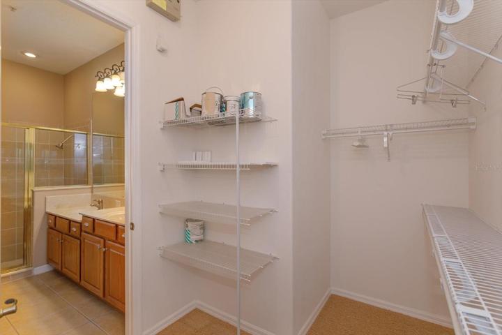 Walk in master closet.