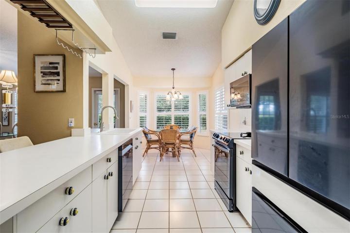 Tile floors and an eat-in area