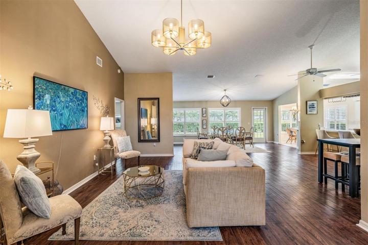 Great room with easy-care wood tile floors