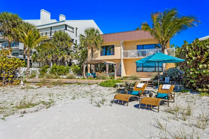 A back yard, larger than most, with 63ft beach frontage.