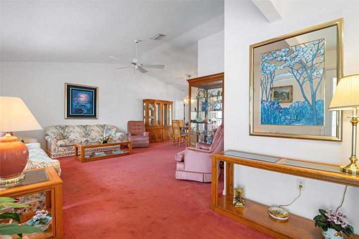 The formal living room is located off the entry way.