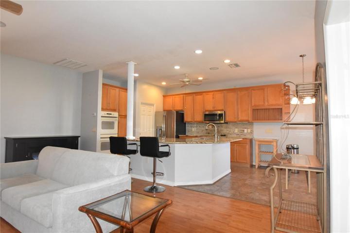 Living room, kitchen and kitchen nook area