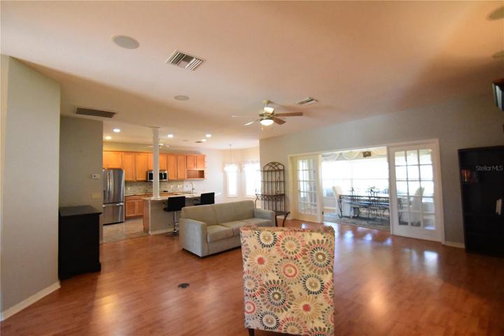 Beautiful french doors off great room into the dining room