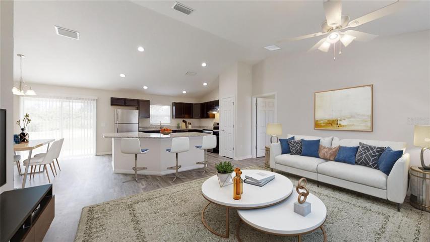 Virtually Staged Living and Dining