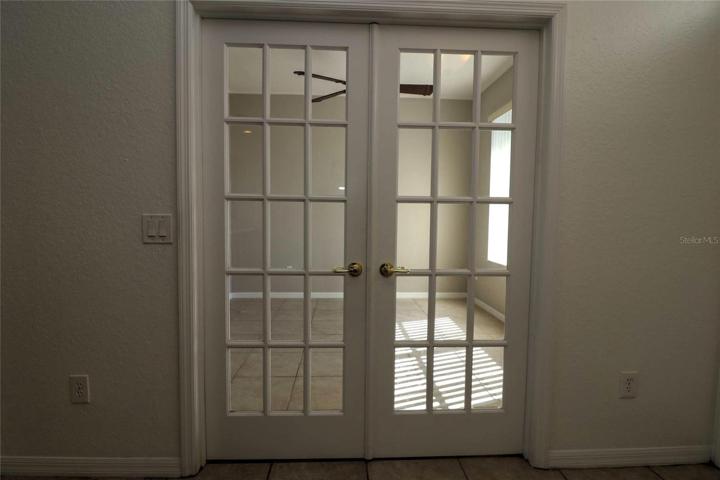 Den/Office.  French Doors