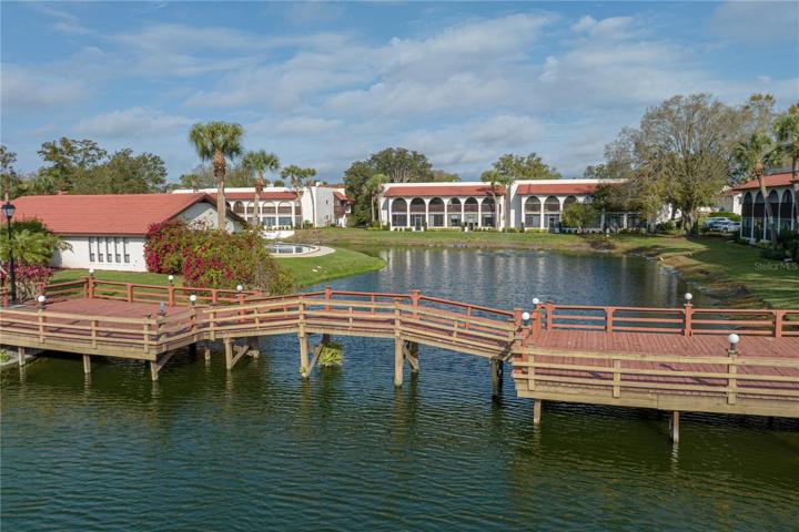 Lagoon with bridge to pool
