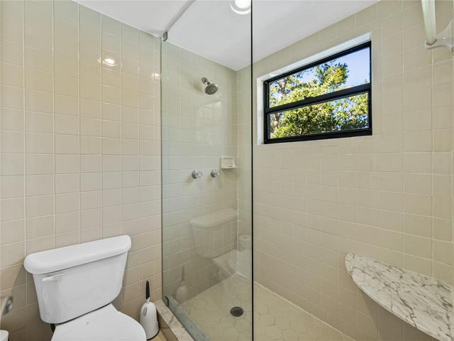 Shower in primary bathroom