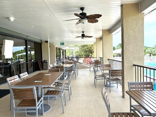 Outside eating area clubhouse
