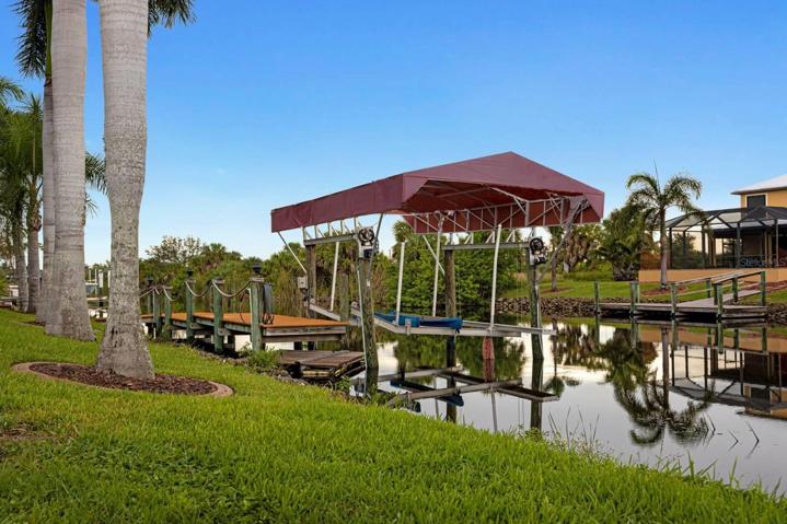 Enjoy your boat off your private covered boat dock/lift