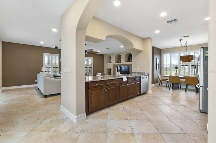 Enjoy open concept kitchen/family room