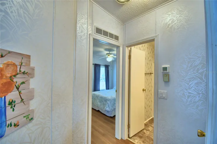 Guest bathroom is next to guest bedroom.