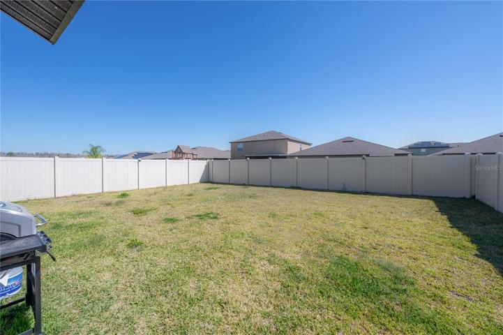 Fully fenced back yard