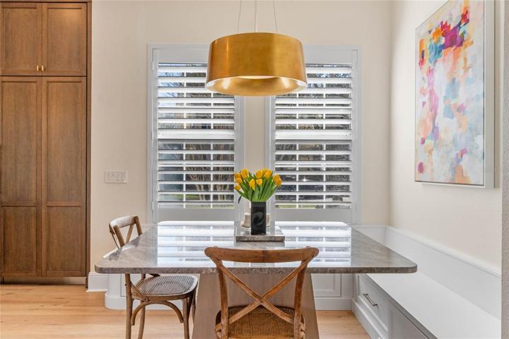 informal dining area with built-in seating and storage