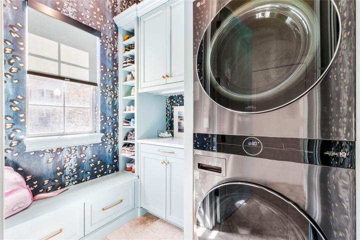 Laundy Rm redesigned and renovated 2023 to include mud area and shoe storage.